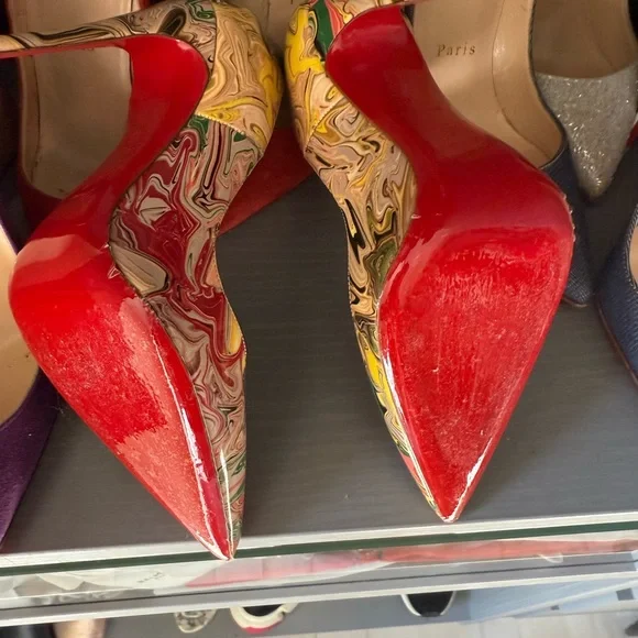 Christian Louboutin so Kate Multicolor Heels 35 - Picture 2 of 5